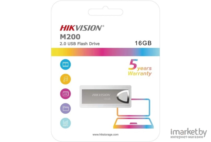 USB Flash-накопитель Hikvision 16Gb HS-USB-M200/16G USB2.0 серебристый