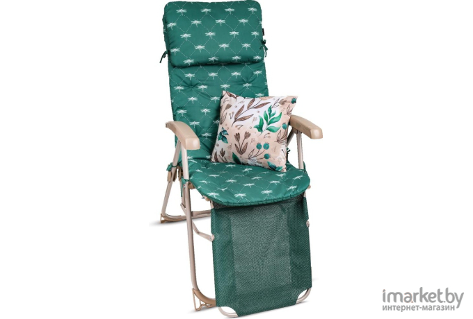 Кресло-шезлонг с матрасом и подушкой HAUSHALT Nika HHK7/G темно-зеленый
