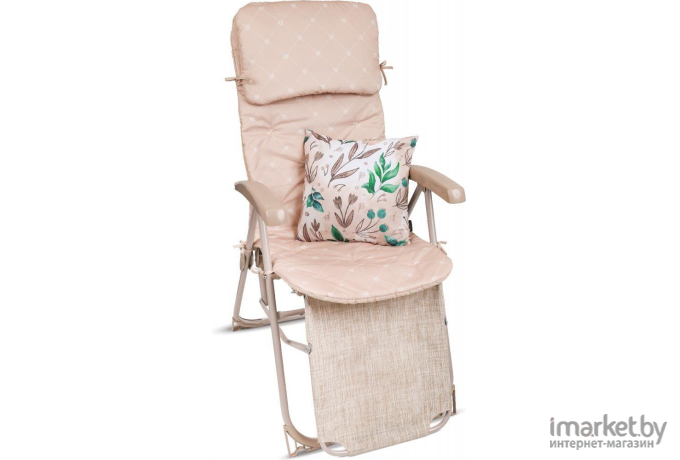 Кресло-шезлонг с матрасом и подушкой HAUSHALT Nika HHK7/SN песочный