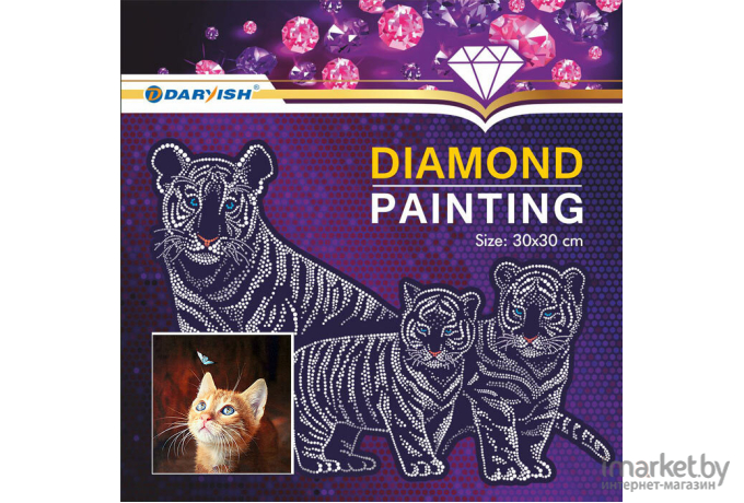 Алмазная живопись Darvish Котёнок с бабочкой (DV-13760-17)