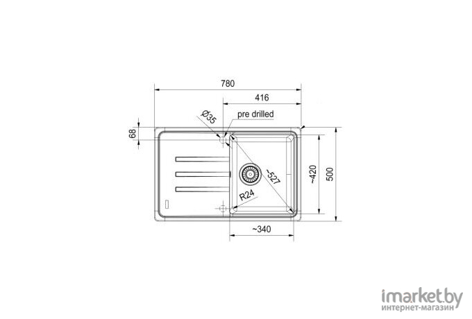 Кухонная мойка Franke BSG 611-78L 3,5 оборачиваемая стоп-вентиль в комплекте графит (114.0683.322)