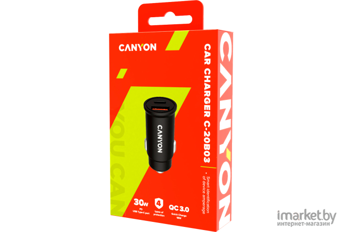 Адаптер питания автомобильный Canyon CNS-CCA20B03