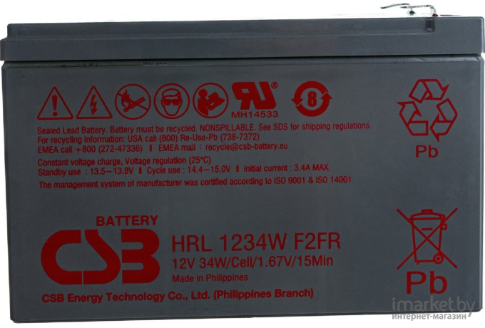 Аккумуляторная батарея CSB HRL 1234W F2 FR 12V/9Ah