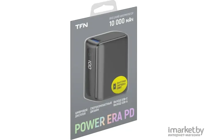 Портативное зарядное устройство (power bank) TFN Power Era 10 PD 10000mAh (TFN-PB-253-BK)