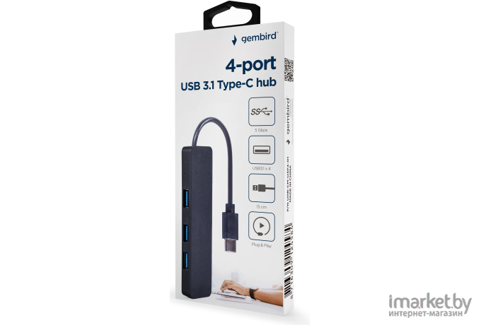USB-хаб Gembird Type-C to 4xUSB3.1 (UHB-CM-U3P4-01)