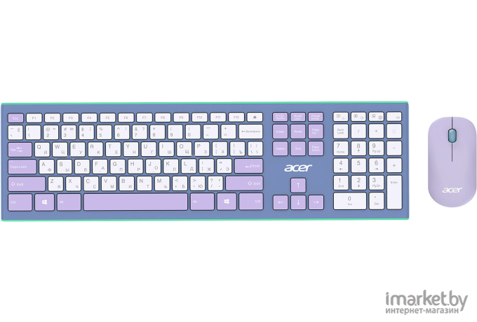 Комплект клавиатура+мышь Acer OCC200 фиолетовый/зеленый (ZL.ACCEE.003)
