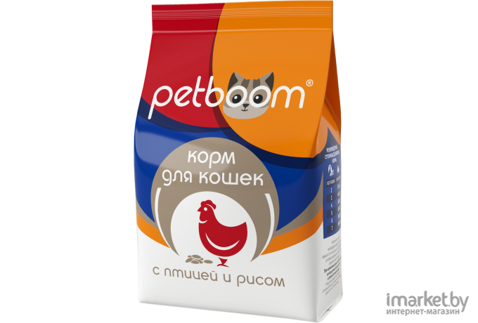 Корм для кошек PetBoom для взрослых кошек с птицей и рисом 10 кг