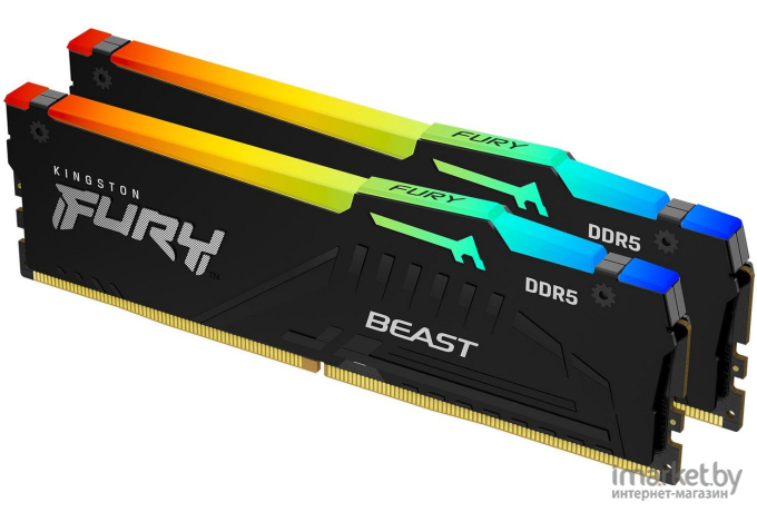 Оперативная память Kingston Fury Beast RGB 2x8GB DDR5 5600Mhz (KF556C40BBAK2-16)