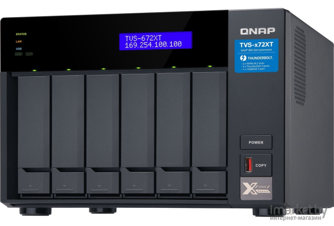 Сетевое хранилище без дисков SMB QNAP TVS-672XT-i3-8G