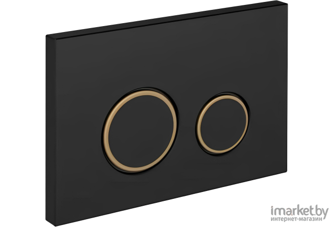 Кнопка Cersanit Twins пластик черный матовый с рамкой (63534)