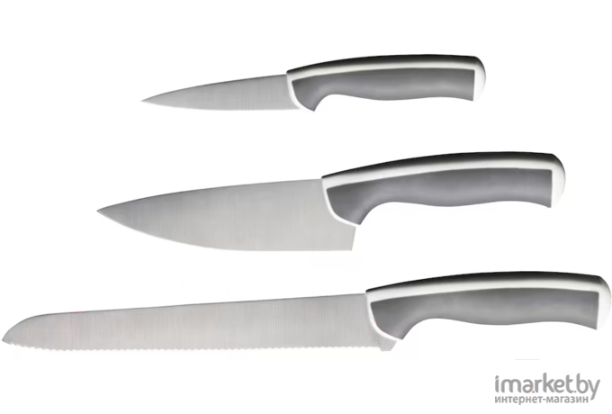 Набор ножей Ikea Эндлиг светло-серый/белый (702.576.24)
