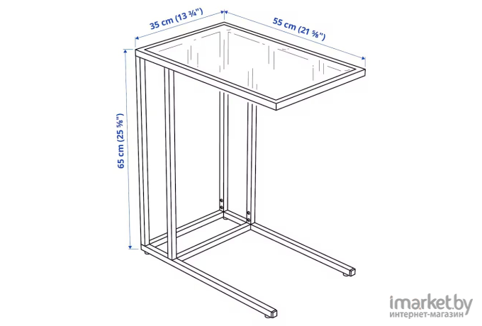 Подставка для ноутбука Ikea Витше белый/стекло (903.034.46)