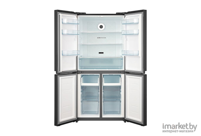 Четырёхдверный холодильник CENTEK CT-1756 NF Black Glass (черный)