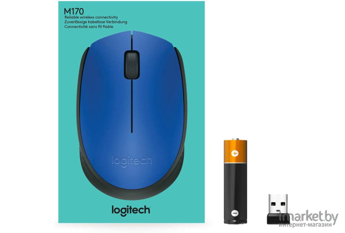 Мышь Logitech M171 Wireless Mouse синий/черный [910-004640]