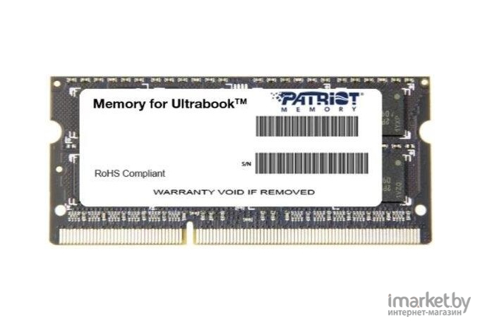 Оперативная память Patriot Memory for Ultrabook 4GB DDR3 SO-DIMM PC3-12800 (PSD34G1600L2S)
