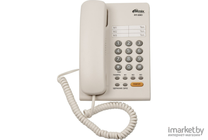 Проводной телефон Ritmix RT-330 (белый)
