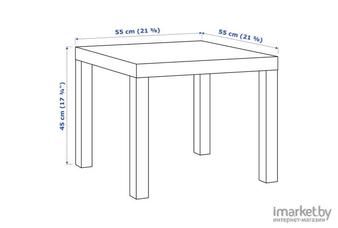 Журнальный столик Ikea Лакк (беленый дуб) [103.364.55]