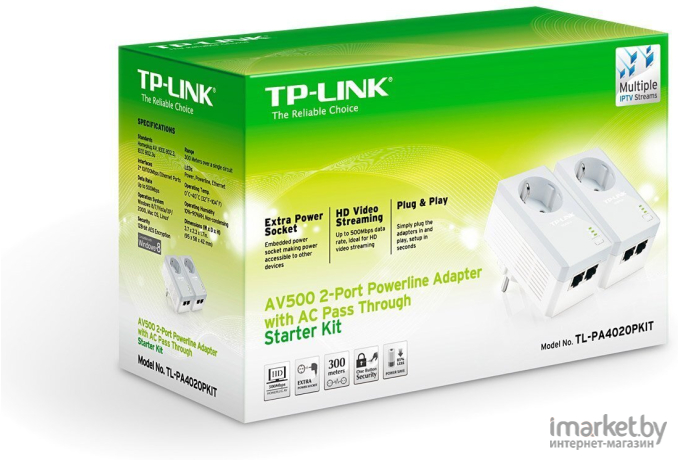 Комплект из двух powerline-адаптеров TP-Link TL-PA4020PKIT