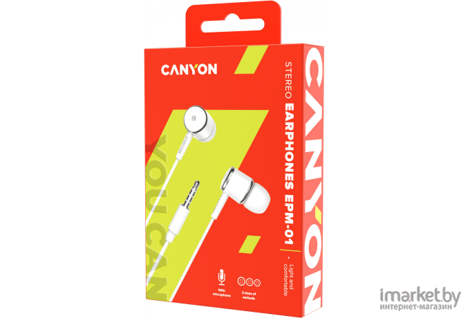 Наушники с микрофоном Canyon CNE-CEPM01W