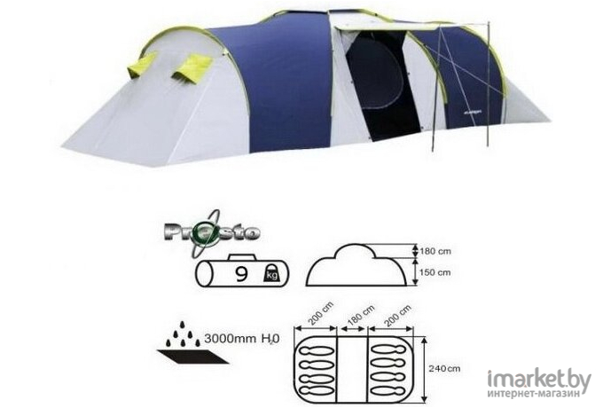 Палатка Acamper Nadir 8-местная 3000 мм/ст синяя